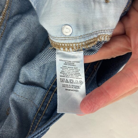 LOFT Dark Wash High Rise Barrel Leg Jeans 31 / 12 - Picture 5 of 7